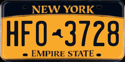 NY license plate HFO3728