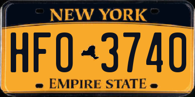 NY license plate HFO3740