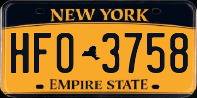 NY license plate HFO3758