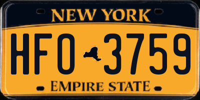 NY license plate HFO3759