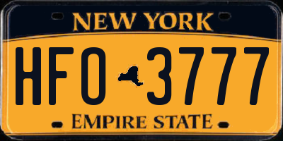 NY license plate HFO3777