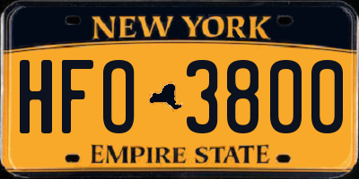 NY license plate HFO3800