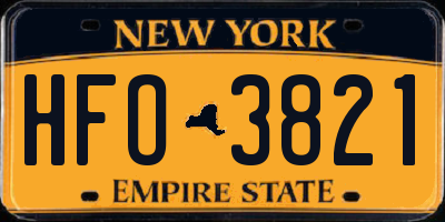 NY license plate HFO3821