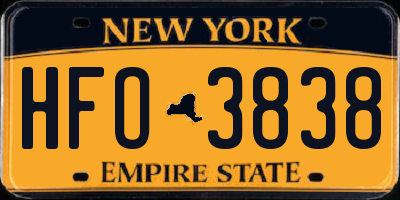 NY license plate HFO3838
