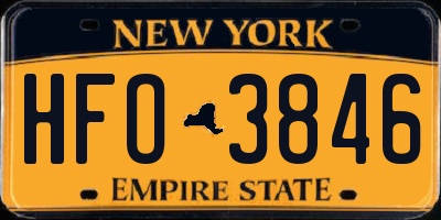 NY license plate HFO3846