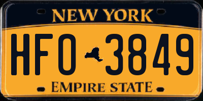 NY license plate HFO3849