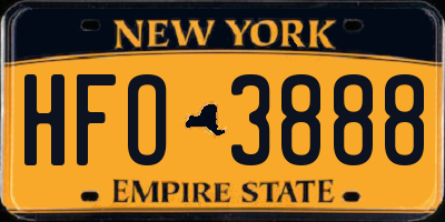 NY license plate HFO3888