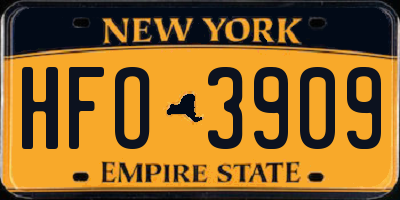NY license plate HFO3909