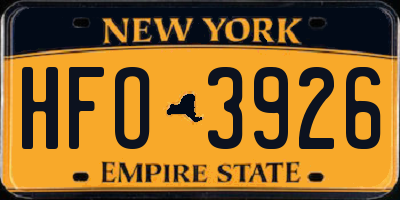 NY license plate HFO3926