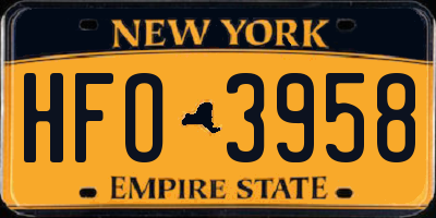 NY license plate HFO3958
