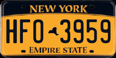 NY license plate HFO3959