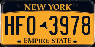NY license plate HFO3978