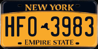 NY license plate HFO3983