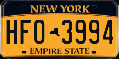 NY license plate HFO3994