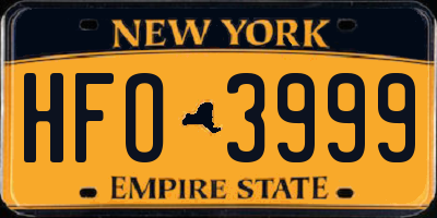 NY license plate HFO3999