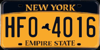 NY license plate HFO4016
