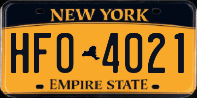 NY license plate HFO4021