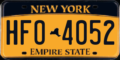 NY license plate HFO4052