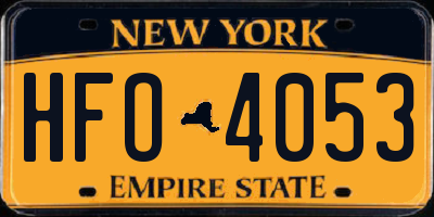 NY license plate HFO4053