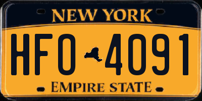NY license plate HFO4091
