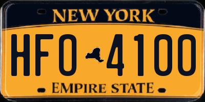 NY license plate HFO4100