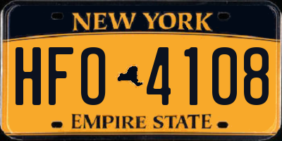 NY license plate HFO4108