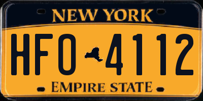 NY license plate HFO4112