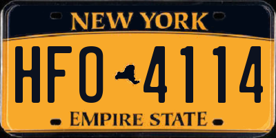 NY license plate HFO4114
