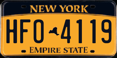 NY license plate HFO4119