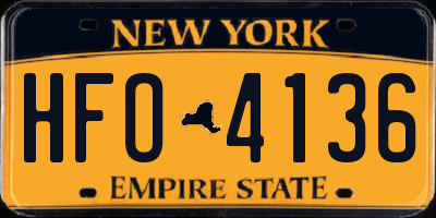 NY license plate HFO4136