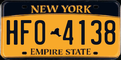 NY license plate HFO4138