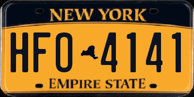 NY license plate HFO4141