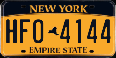 NY license plate HFO4144