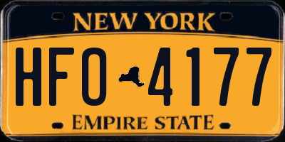 NY license plate HFO4177