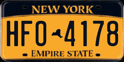 NY license plate HFO4178