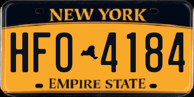 NY license plate HFO4184