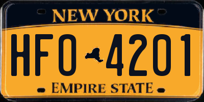 NY license plate HFO4201