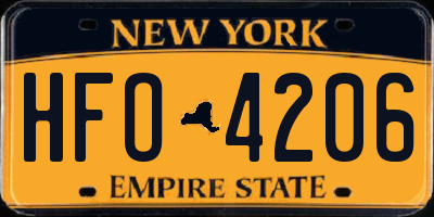 NY license plate HFO4206