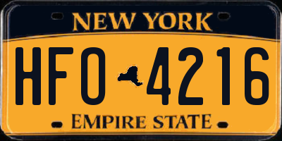 NY license plate HFO4216