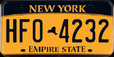 NY license plate HFO4232