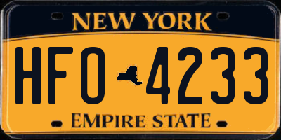 NY license plate HFO4233
