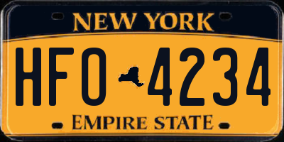 NY license plate HFO4234