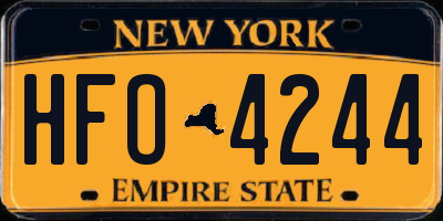 NY license plate HFO4244