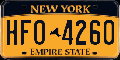 NY license plate HFO4260