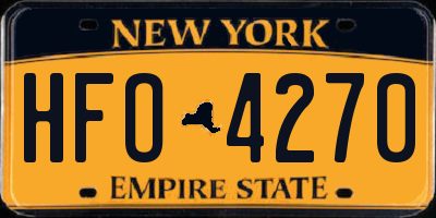 NY license plate HFO4270