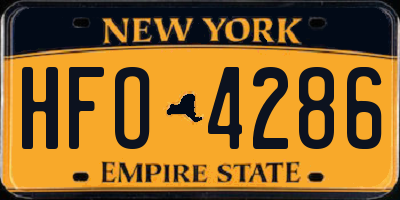 NY license plate HFO4286