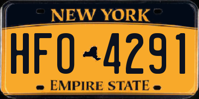 NY license plate HFO4291