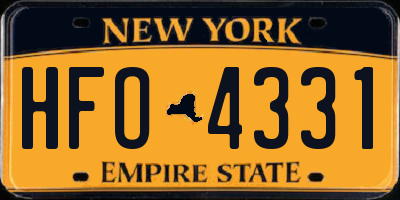 NY license plate HFO4331