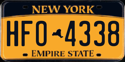 NY license plate HFO4338
