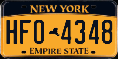 NY license plate HFO4348